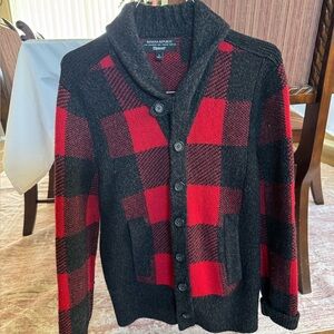 Banana Republic black and red checkered jacket